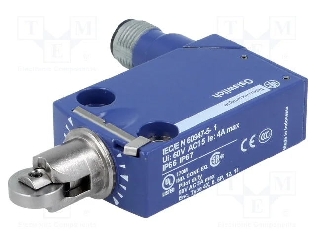 Interruptor Extremo, Rolo de Metal 11,6mm, No + Nc, 6a, Ip66