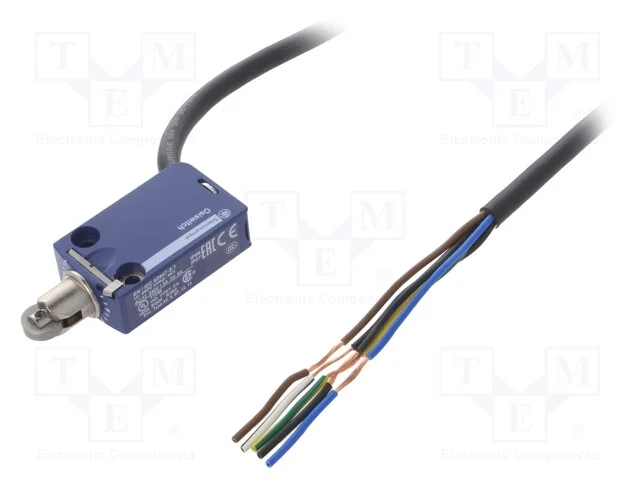 Interruptor Extremo, Rolo de Metal 11,6mm, No + Nc, 6a, Cabo 2m