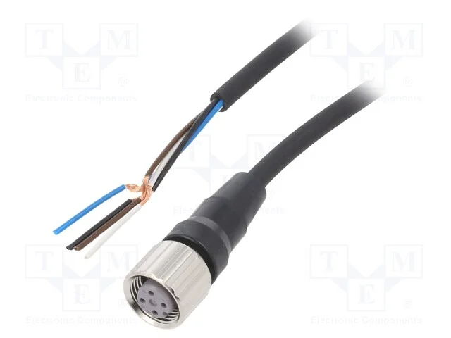 Cabo de Conexão, M12, Pin: 4, Simples, Compr: 10m, Ficha, 4a, Pur
