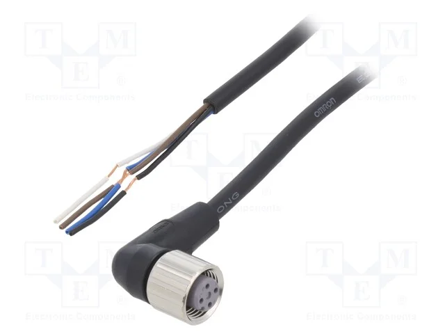 Cabo de conexão, M12, PIN: 4, angular, Compr: 2m,.
