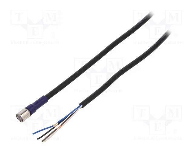 Cabo de Conexão, M8, Pin: 4, Simples, 5m, Ficha, 0,5a, -10÷65c, Pvc