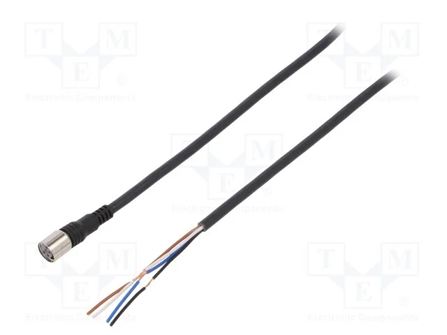 Cabo de Conexão, M8, Pin: 4, Simples, 2m, Ficha, 1a, -25÷70c, Pvc