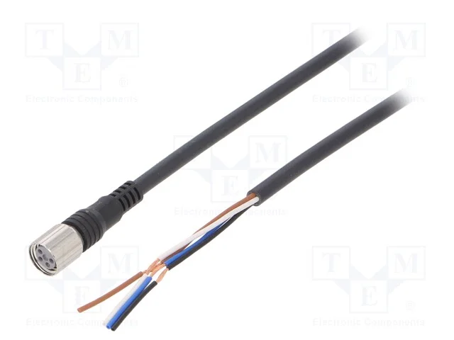 Cabo de Conexão, M8, Pin: 4, Simples, 2m, Ficha, 1a, 0÷70c, Pvc, Ip67