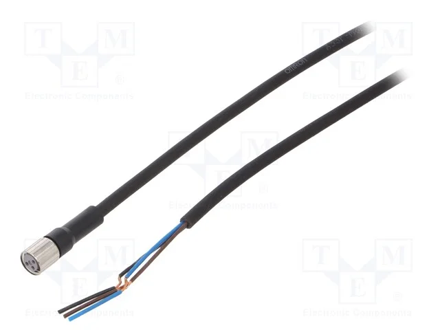 Cabo de Conexão, M8, Pin: 3, Simples, Compr: 2m, Ficha, 1a, -10÷80c