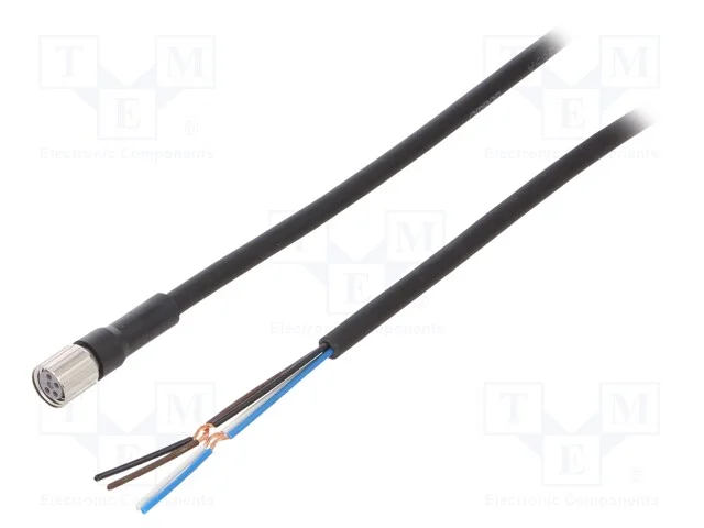 Cabo de Conexão, M8, Pin: 4, Simples, Compr: 2m, Ficha, 1a, -10÷80c