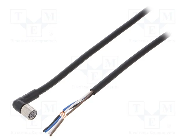 Cabo de Conexão, M8, Pin: 4, Angular, Compr: 5m, Ficha, 1a, -10÷80c