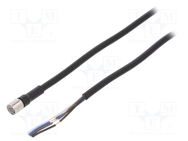Cabo de Conexão, M8, Pin: 4, Simples, Compr: 2m, Ficha, 1a, -10÷80c