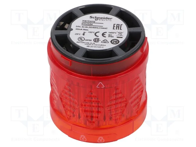 Sinalizador: Luminoso, Led, Vermelho, 24vdc, 24vac, Ip65, 60mm