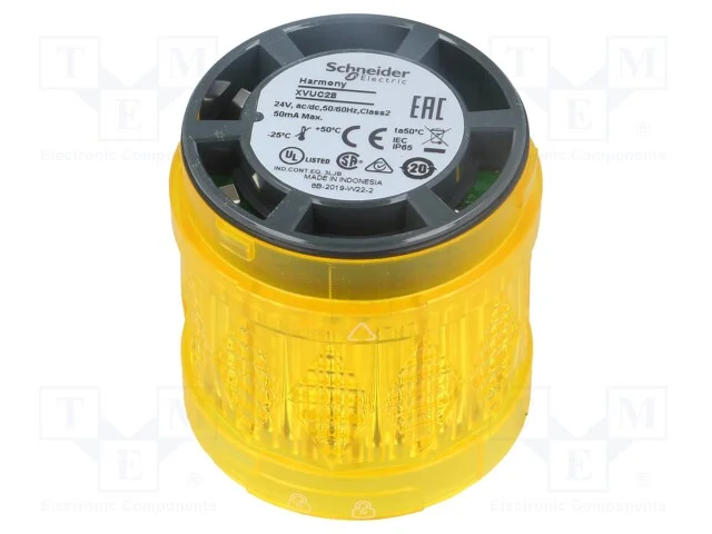 Sinalizador: Luminoso, Led, Amarelo, 24vdc, 24vac, Ip65, 60mm