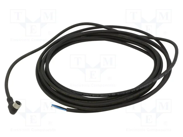 Cabo de Conexão, M8, Pin: 4, Angular, 5m, Ficha, 60vac, 4a, -5÷80c
