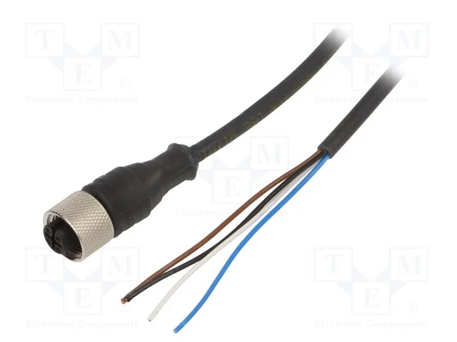 Cabo de Conexão, M12, Pin: 4, Simples, 5m, Ficha, 250vac, 4a, Ip67