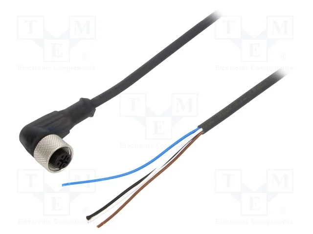 Cabo de Conexão, M12, Pin: 4, Angular, 10m, Ficha, 250vac, 4a, Ip67