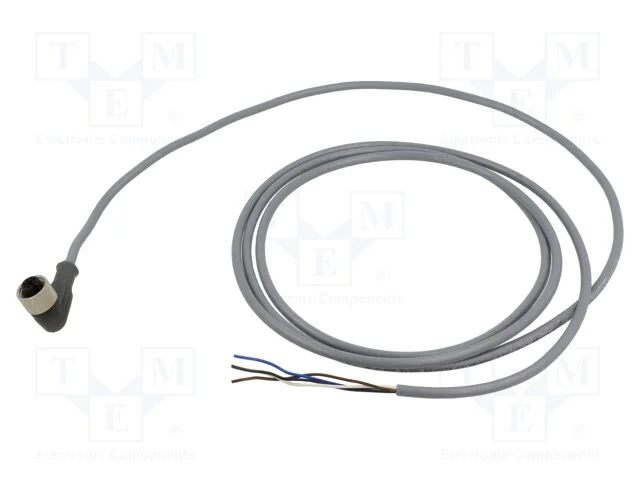 Cabo de Conexão, M12, Pin: 4, Angular, 5m, Ficha, 250vac, 3a, 300vdc