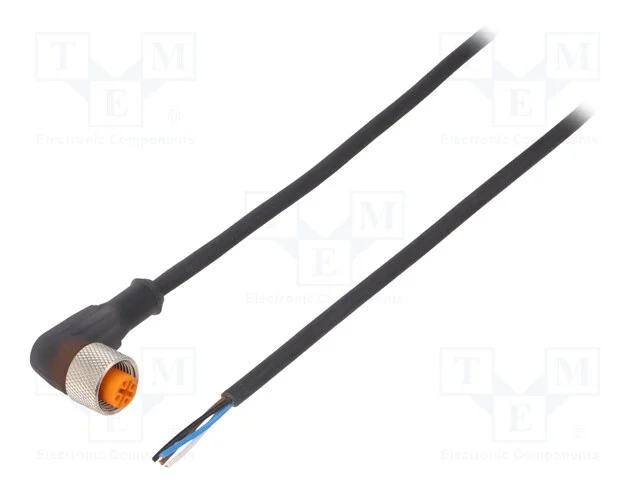 Cabo de Conexão, M12, Pin: 4, Angular, 5m, Ficha, 4a, -25÷80c, Pur