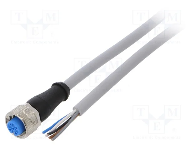 Cabo de Conexão, M12, Pin: 5, Simples, 2m, Ficha, 125vac, 4a, Ip67