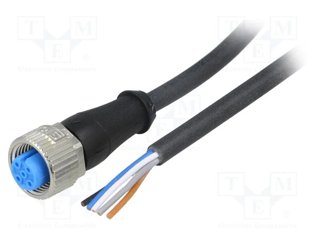 Cabo de Conexão, M12, Pin: 5, Simples, 10m, Ficha, 125vac, 4a, Ip67