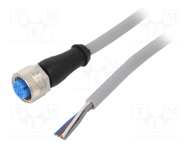 Cabo de Conexão, M12, Pin: 5, Simples, 10m, Ficha, 125vac, 4a, Ip67
