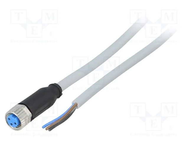 Cabo de Conexão, M8, Pin: 3, Simples, 2m, Ficha, 60vac, 4a, -30÷80c
