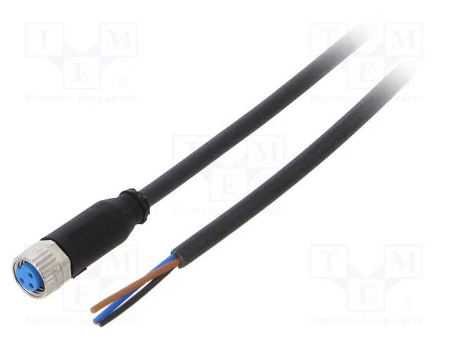 Cabo de Conexão, M8, Pin: 3, Simples, 5m, Ficha, 60vac, 4a, -40÷80c