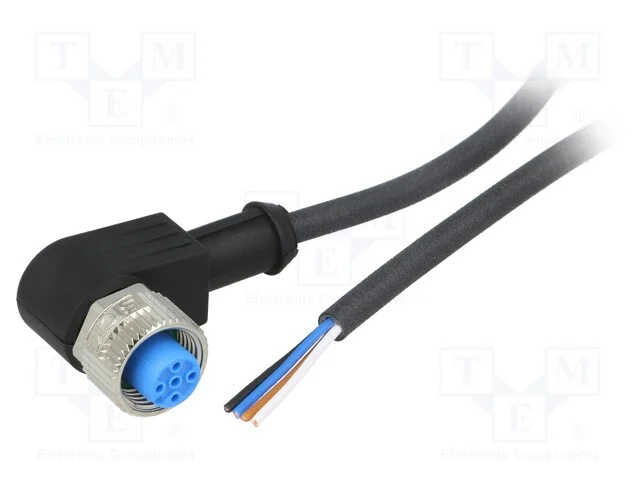 Cabo de Conexão, M12, Pin: 4, Angular, 5m, Ficha, 250vac, 4a, Ip67