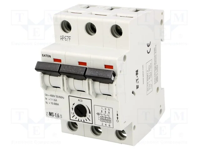 Disjuntor de Motor, 0,55kw, 220÷440vac, para Trilho Din, 1÷1,6a