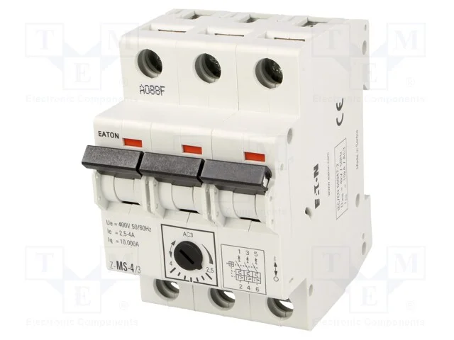 Disjuntor de Motor, 1,5kw, 220÷440vac, para Trilho Din, 2,5÷4a