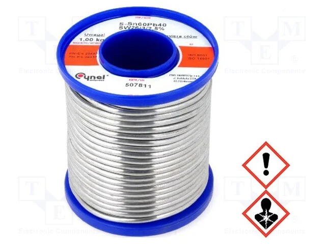 Arame de solda, Sn60Pb40, 4mm, 1kg, com chumbo, b.