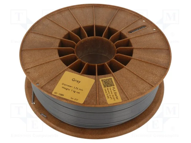 Filamento: PLA, 1,75mm, cinzenta, 190÷225C, 1kg