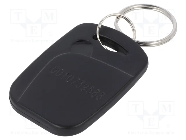 Porta-chaves RFID, pl&aacute;stico, preta, 125kHz, 8BROM