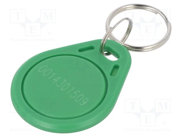 Porta-chaves RFID, pl&aacute;stico, verde, 125kHz, 8BROM