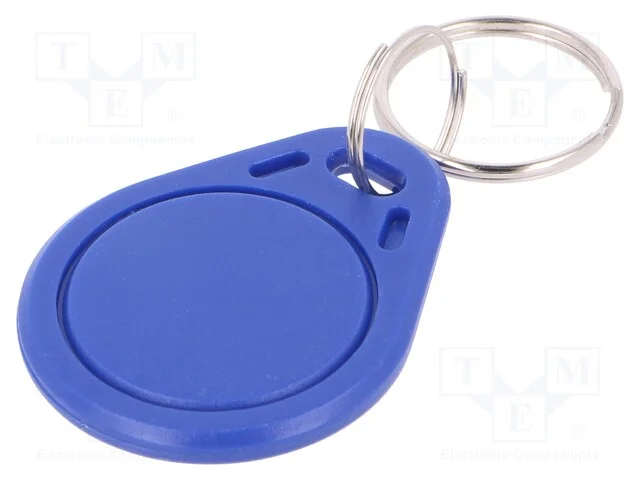 Porta-chaves RFID, ISO/IEC14443-3-A, pl&aacute;stico, az.