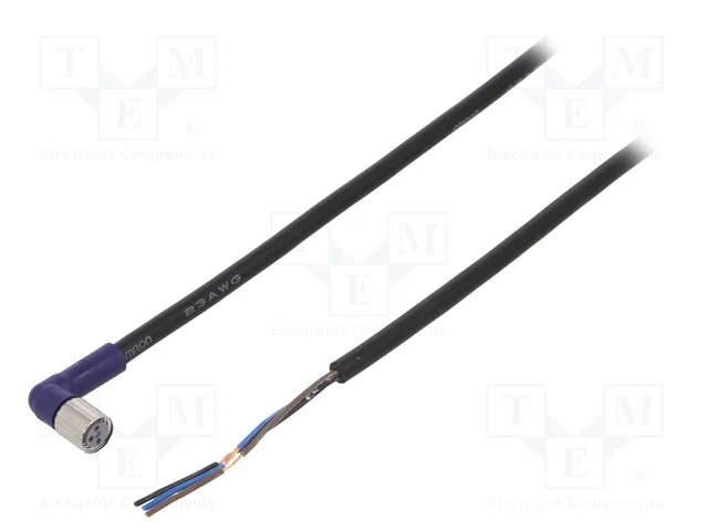 Cabo de Conexão, M8, Pin: 3, Angular, 2m, Ficha, 0,5a, -10÷65c, Pvc