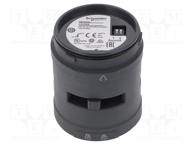Sinalizador: Sonoro, Preta, 24vdc, 24vac, Nível de Som: 85db(D=1m)