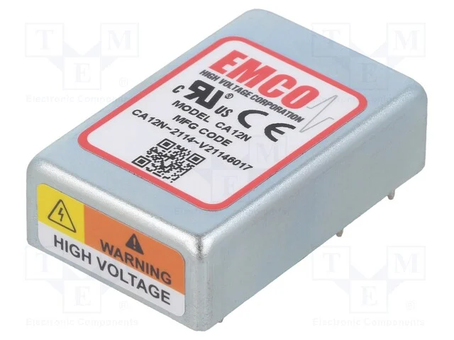 Indutor: DC/DC, 1W, Uent: 12V, Usai: 0&divide;-1,25kVDC,.