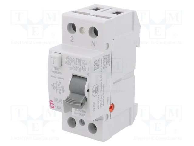 Interruptor de Corrente Diferencial, Inom: 16a, Polos: 2, Ip20