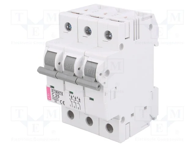 Disjuntor Contra Sobreintensidades, 230/400vac, Inom: 25a, Car: C