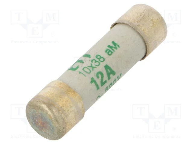 Fusível: Baixa Tensão, Am, 12a, 500vac, Cilíndrico, 10,3x38mm