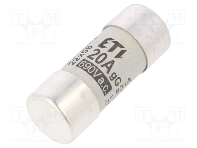 Fusível: Baixa Tensão, Gg, 20a, 690vac, Cilíndrico,Industrial