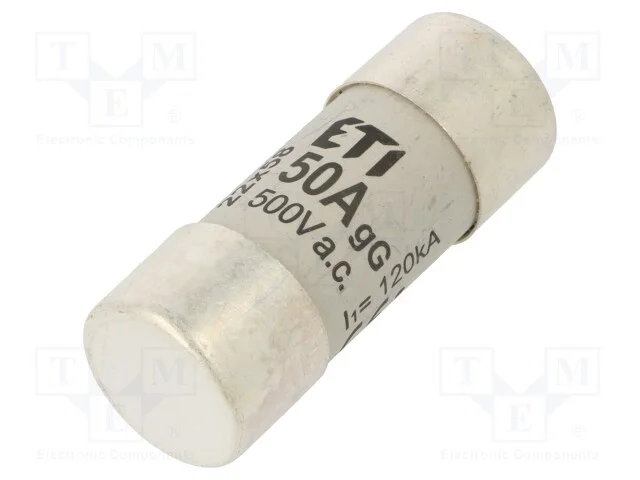 Fusível: Baixa Tensão, Gg, 50a, 500vac, Cilíndrico,Industrial