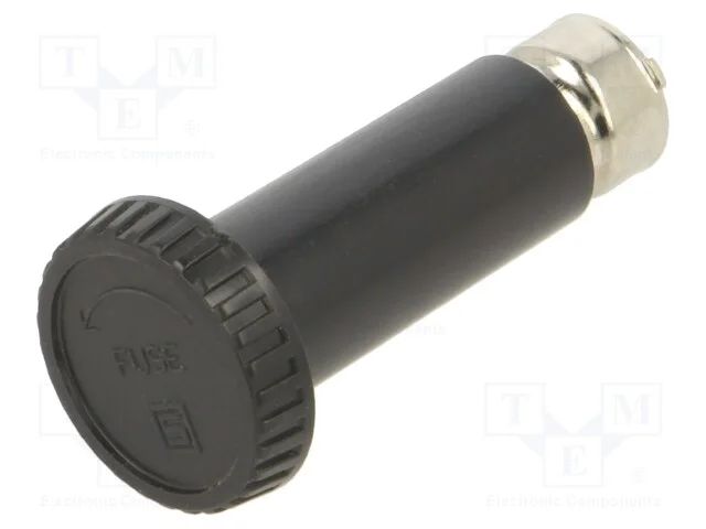 Adaptador, fusíveis cilíndricos, 10A, preta, 500V.