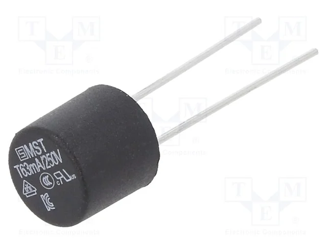 Fusível: Baixa Tensão, Retardado, 63ma, 250vac, Pcb,Tht, Tr5, Cobre