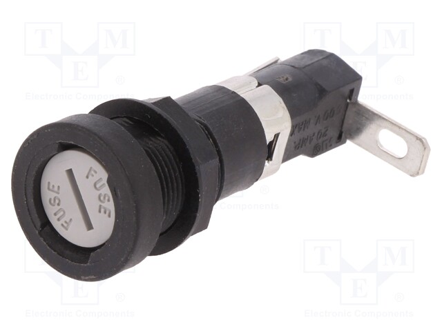 Tomada, fusíveis cilíndricos, 6,3x32mm, 16A, 250V.