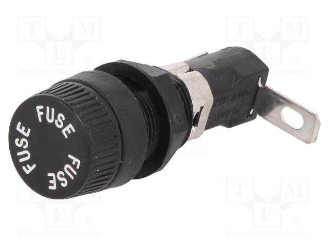 Tomada, fusíveis cilíndricos, 6,3x32mm, 16A, 250V.