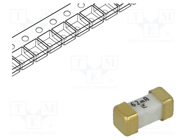 Fusível: baixa tensão, super-imediato, 62mA, 125V.
