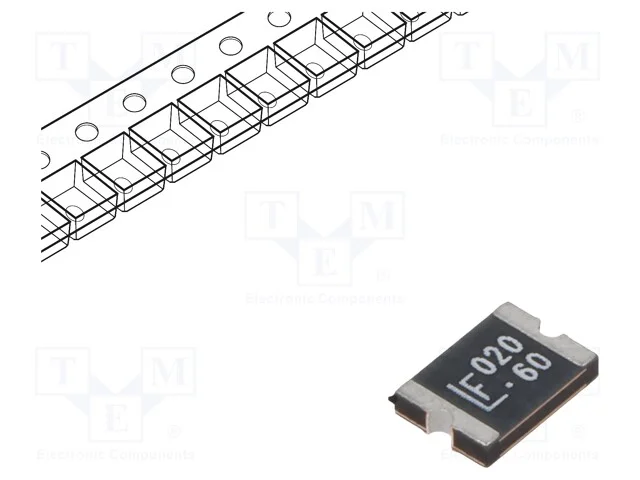 Fusível: de polímero PTC, rápido, 0,2A, 60V, 60VD.
