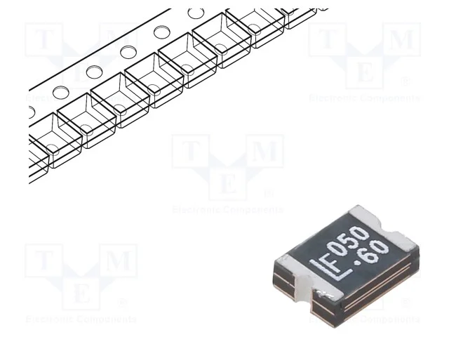 Fusível: de polímero PTC, rápido, 500mA, 60V, 60V.