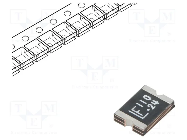 Fusível: de polímero PTC, rápido, 1,1A, 24V, 24VD.