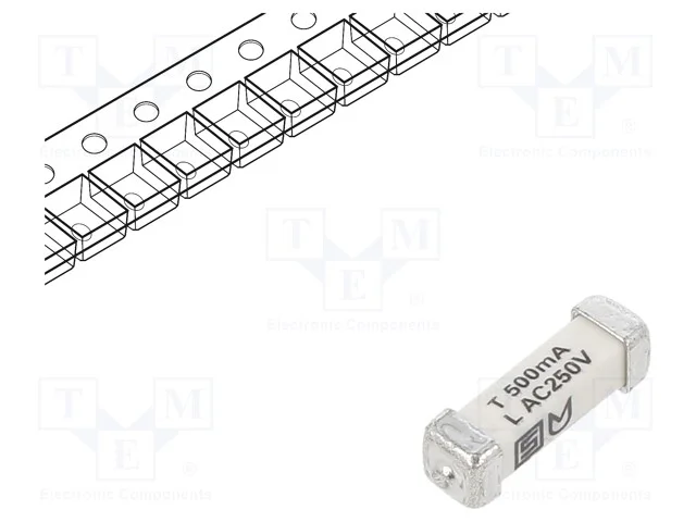 Fusível: baixa tensão, retardado, 500mA, 250VAC, .