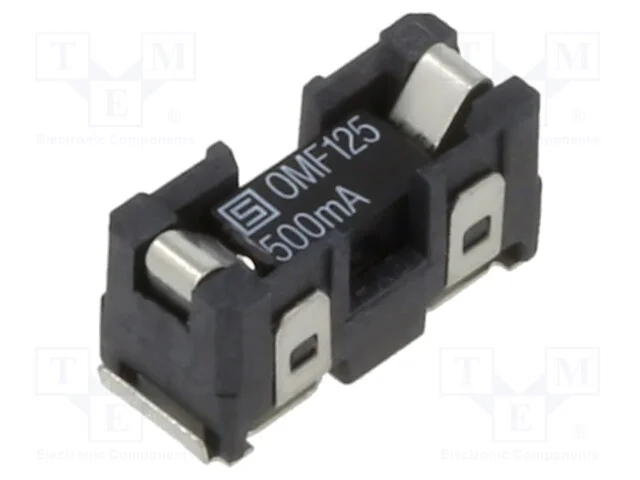Tomada, fusíveis cilíndricos, SMT, -40÷85C, 500mA.