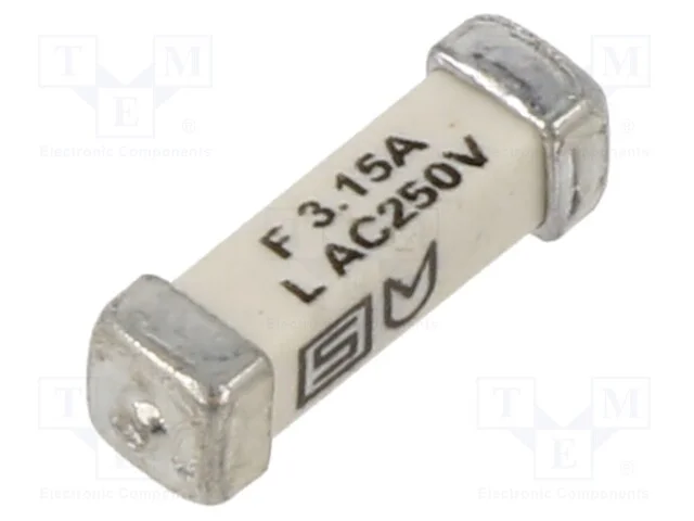 Fusível: baixa tensão, rápido, 3,15A, 250VAC, 125.